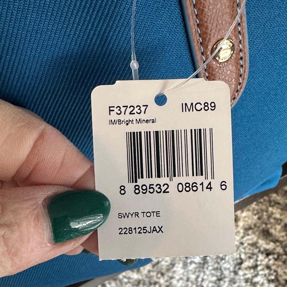 Coach Blue and Brown Tote Bag - Picture 5 of 11